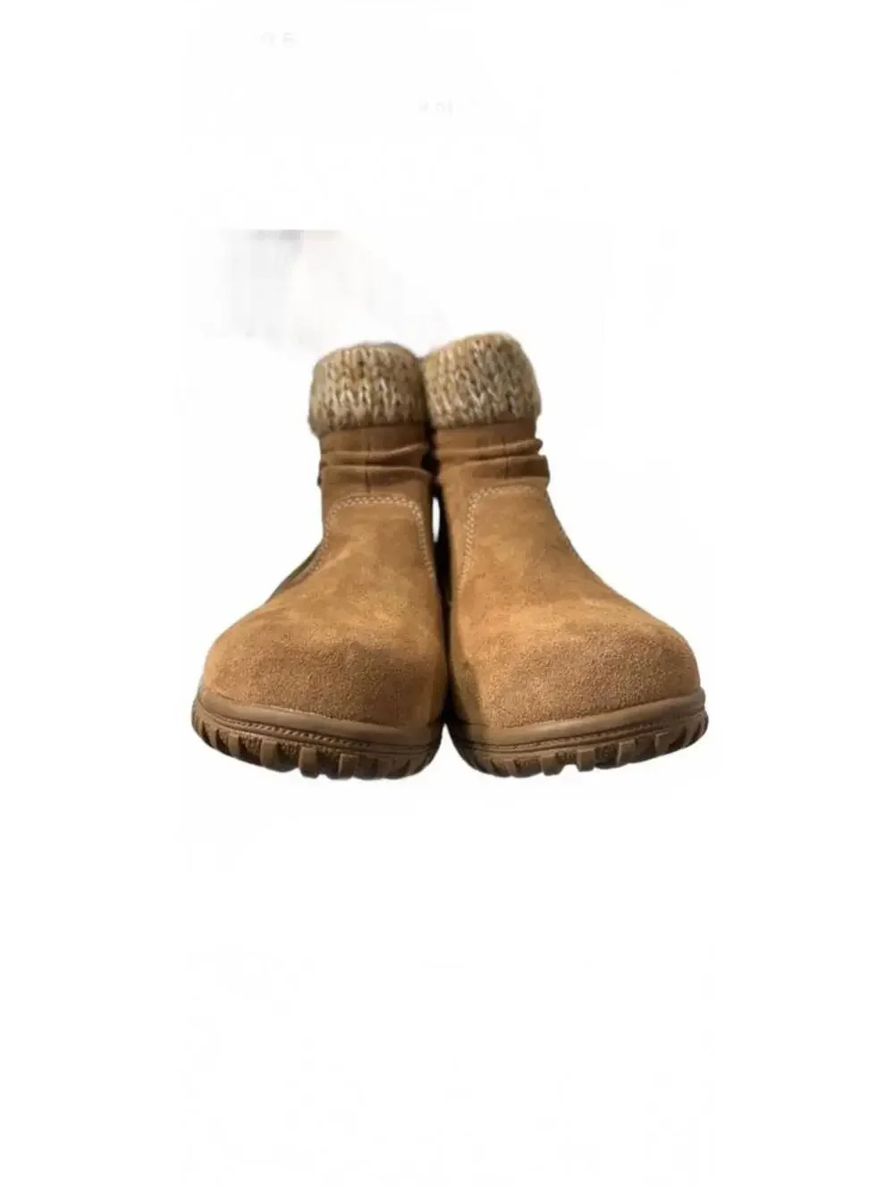 Khumba Laura Bootie Suede All Weather Leather Padded Ankle Boot Crochet Tan 8